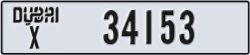 dubai - code - X - number -34153