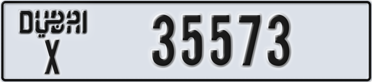 dubai License Plate Number 35573 Code X