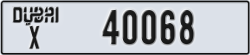 dubai - code - X - number -40068