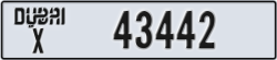 dubai - code - X - number -43442
