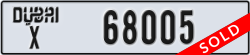 dubai - code - X - number -68005