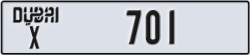 dubai - code - X - number -701