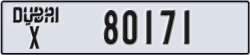 dubai - code - X - number -80171