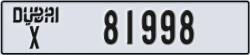 dubai - code - X - number -81998