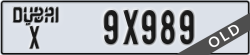 dubai - code - X - number -9X989