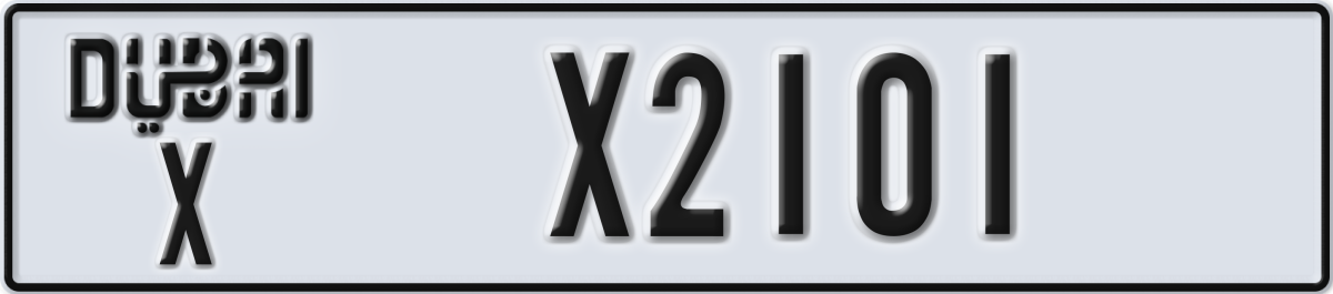 dubai License Plate Number X2101 Code X
