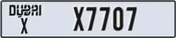 dubai - code - X - number -X7707