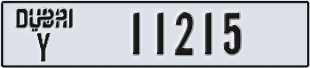 dubai License Plate Number 11215 Code Y