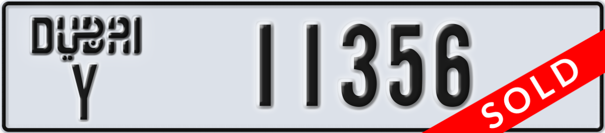 dubai License Plate Number 11356 Code Y