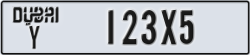 dubai - code - Y - number -123X5