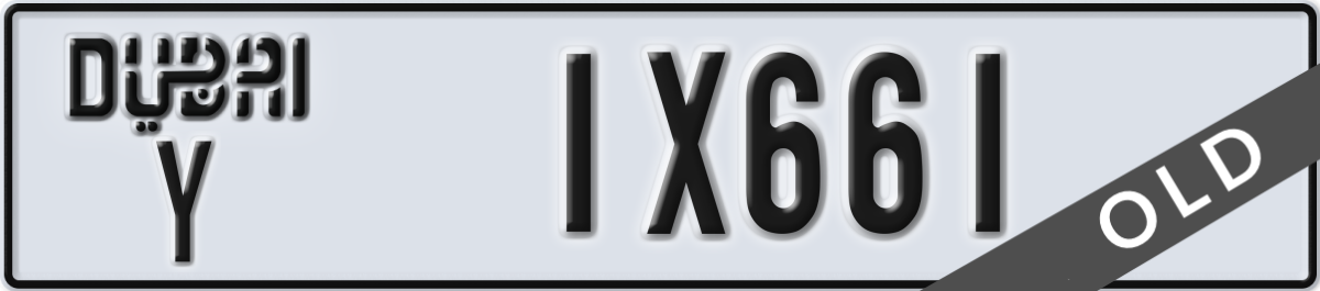 dubai License Plate Number 1X661 Code Y