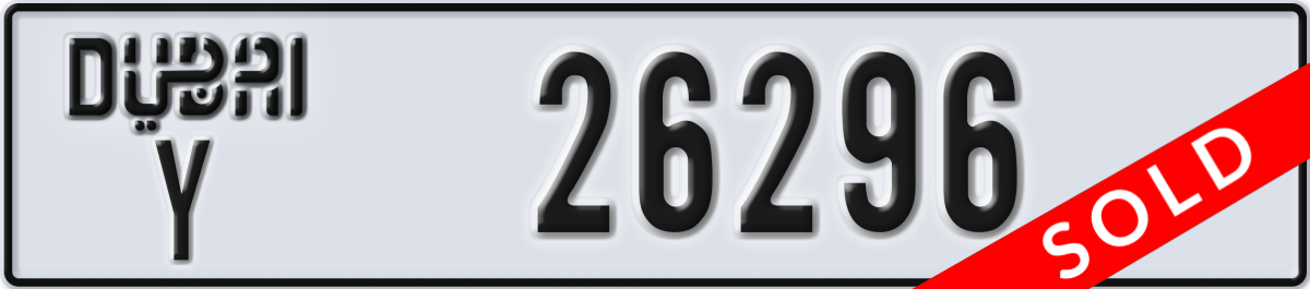 dubai License Plate Number 26296 Code Y