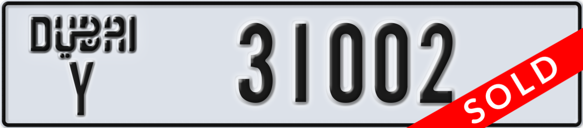 dubai License Plate Number 31002 Code Y