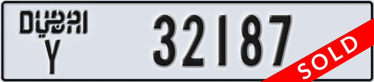 dubai License Plate Number 32187 Code Y