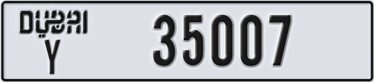 dubai License Plate Number 35007 Code Y
