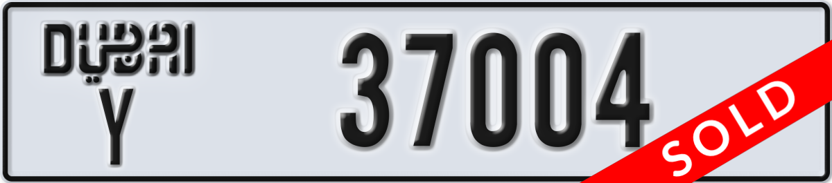 dubai License Plate Number 37004 Code Y