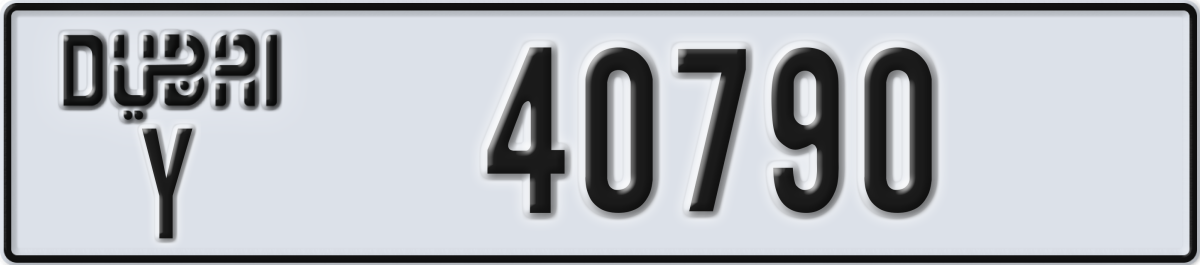 dubai License Plate Number 40790 Code Y