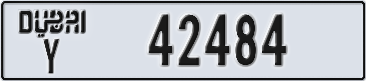 dubai License Plate Number 42484 Code Y
