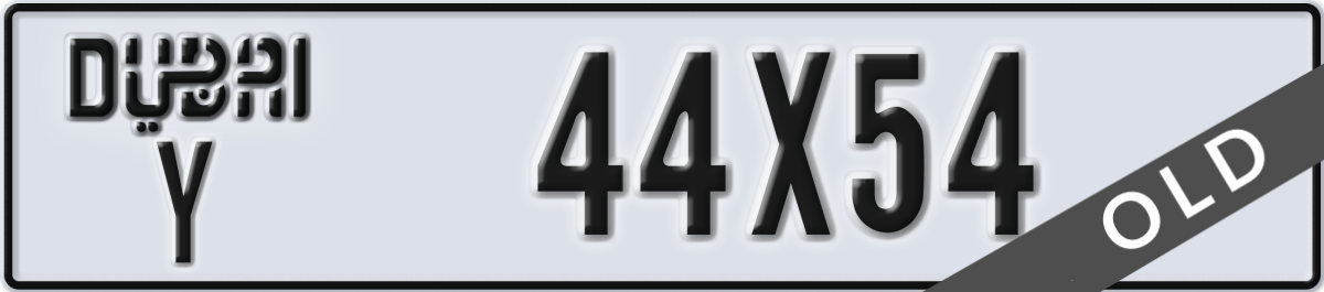dubai License Plate Number 44X54 Code Y