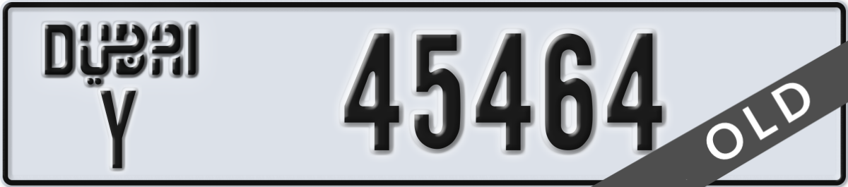 dubai License Plate Number 45464 Code Y