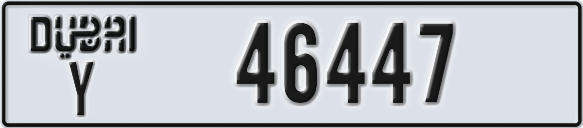 dubai License Plate Number 46447 Code Y