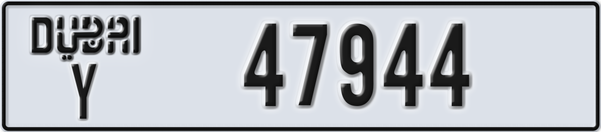 dubai License Plate Number 47944 Code Y