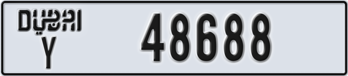 dubai License Plate Number 48688 Code Y