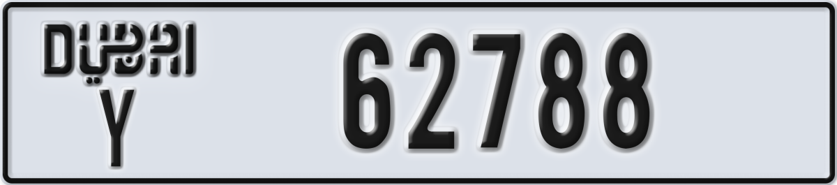 dubai License Plate Number 62788 Code Y