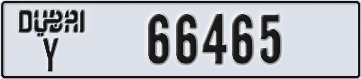dubai License Plate Number 66465 Code Y