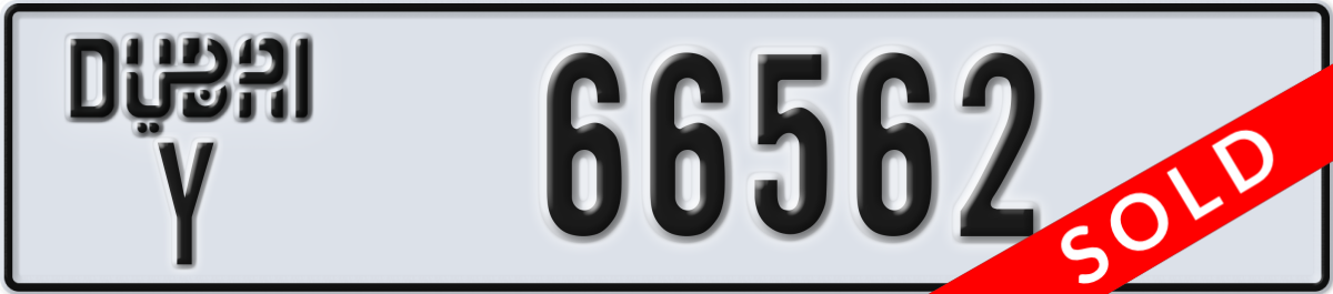dubai License Plate Number 66562 Code Y