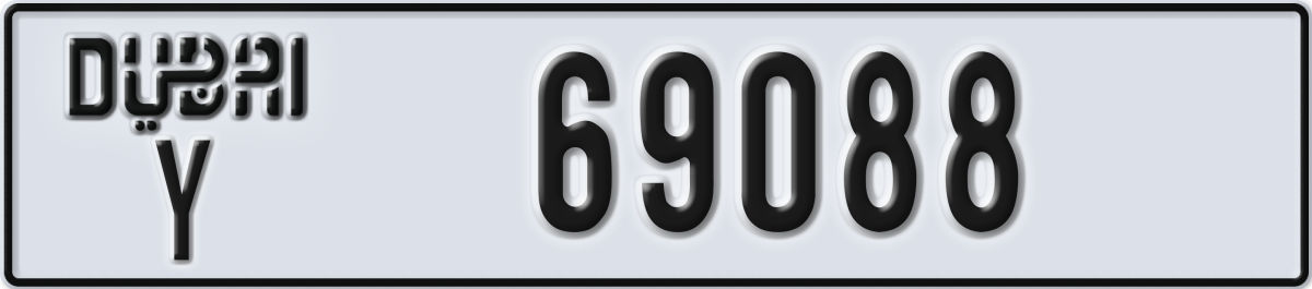 dubai License Plate Number 69088 Code Y