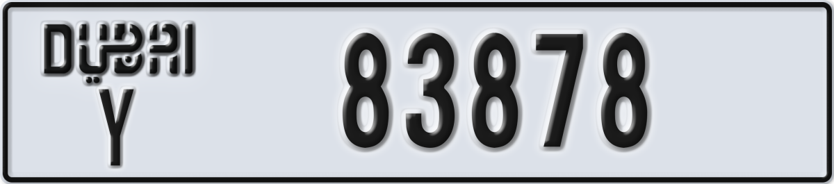 dubai License Plate Number 83878 Code Y