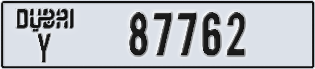 dubai License Plate Number 87762 Code Y