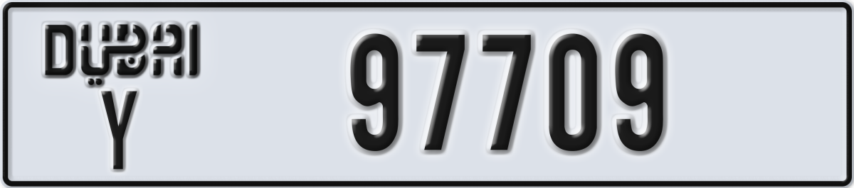 dubai License Plate Number 97709 Code Y