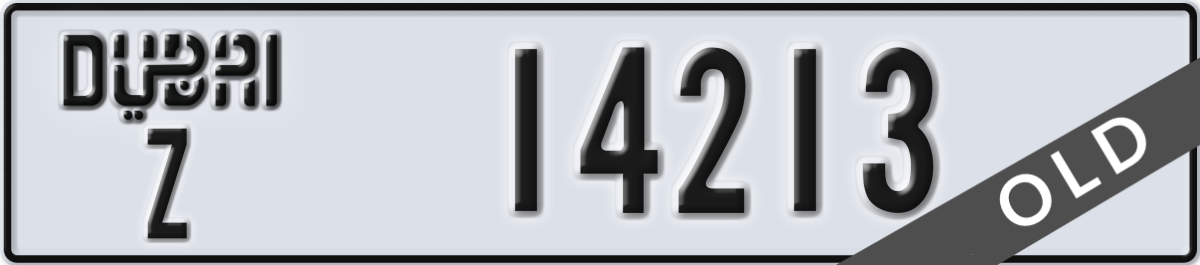 dubai License Plate Number 14213 Code Z