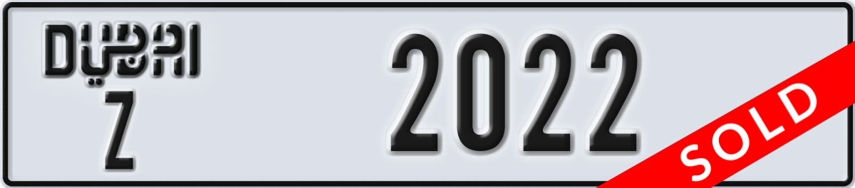 dubai License Plate Number 2022 Code Z