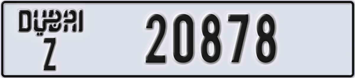 dubai License Plate Number 20878 Code Z