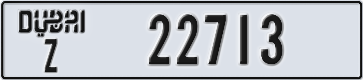 dubai License Plate Number 22792 Code Z
