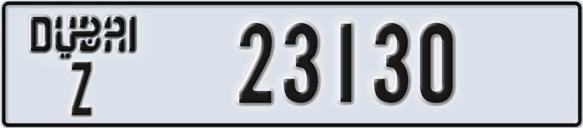 dubai License Plate Number 23130 Code Z