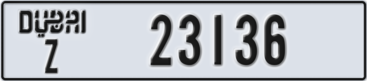 dubai License Plate Number 23136 Code Z