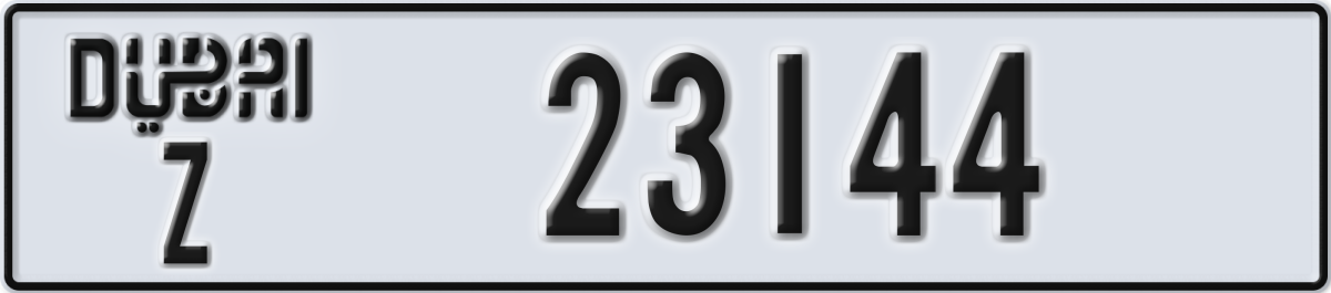 dubai License Plate Number 23144 Code Z