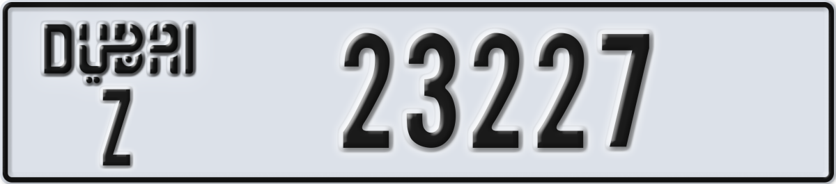 dubai License Plate Number 23227 Code Z