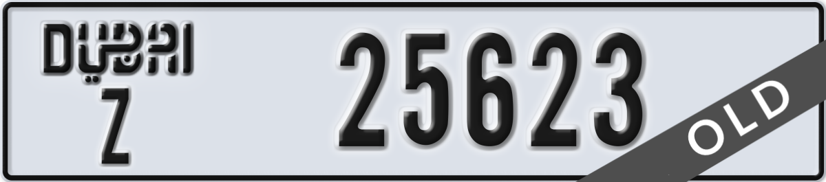dubai License Plate Number 25623 Code Z