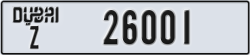 dubai - code - Z - number -26001