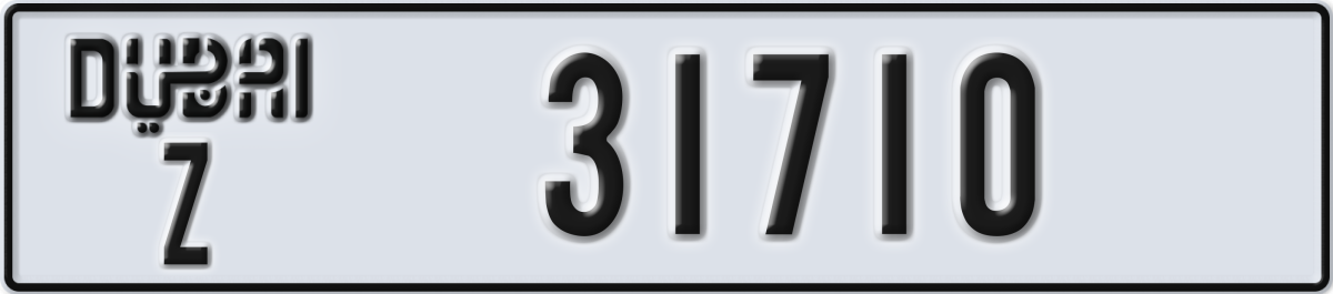 dubai License Plate Number 31710 Code Z