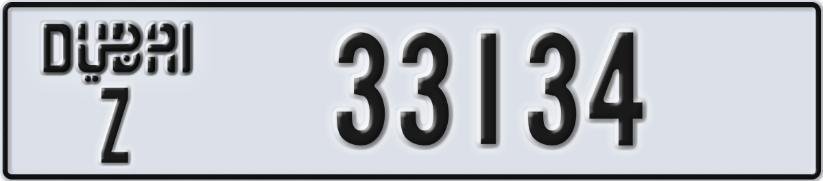 dubai License Plate Number 33213 Code Z