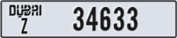 dubai - code - Z - number -34633