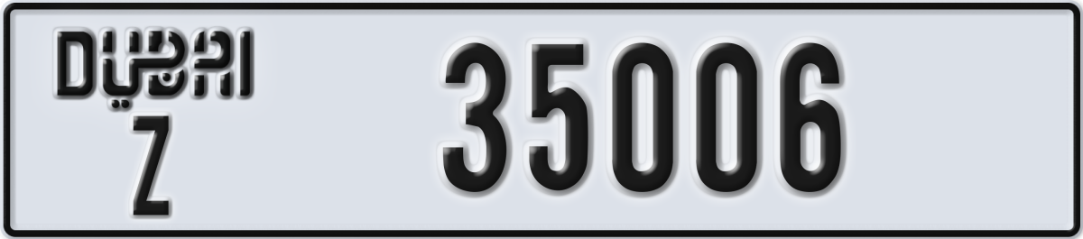 dubai License Plate Number 35006 Code Z