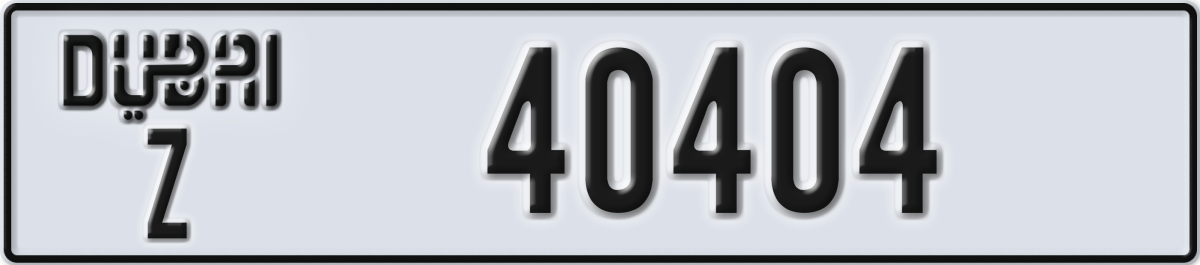 dubai License Plate Number 40404 Code Z