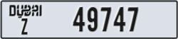 dubai - code - Z - number -49747